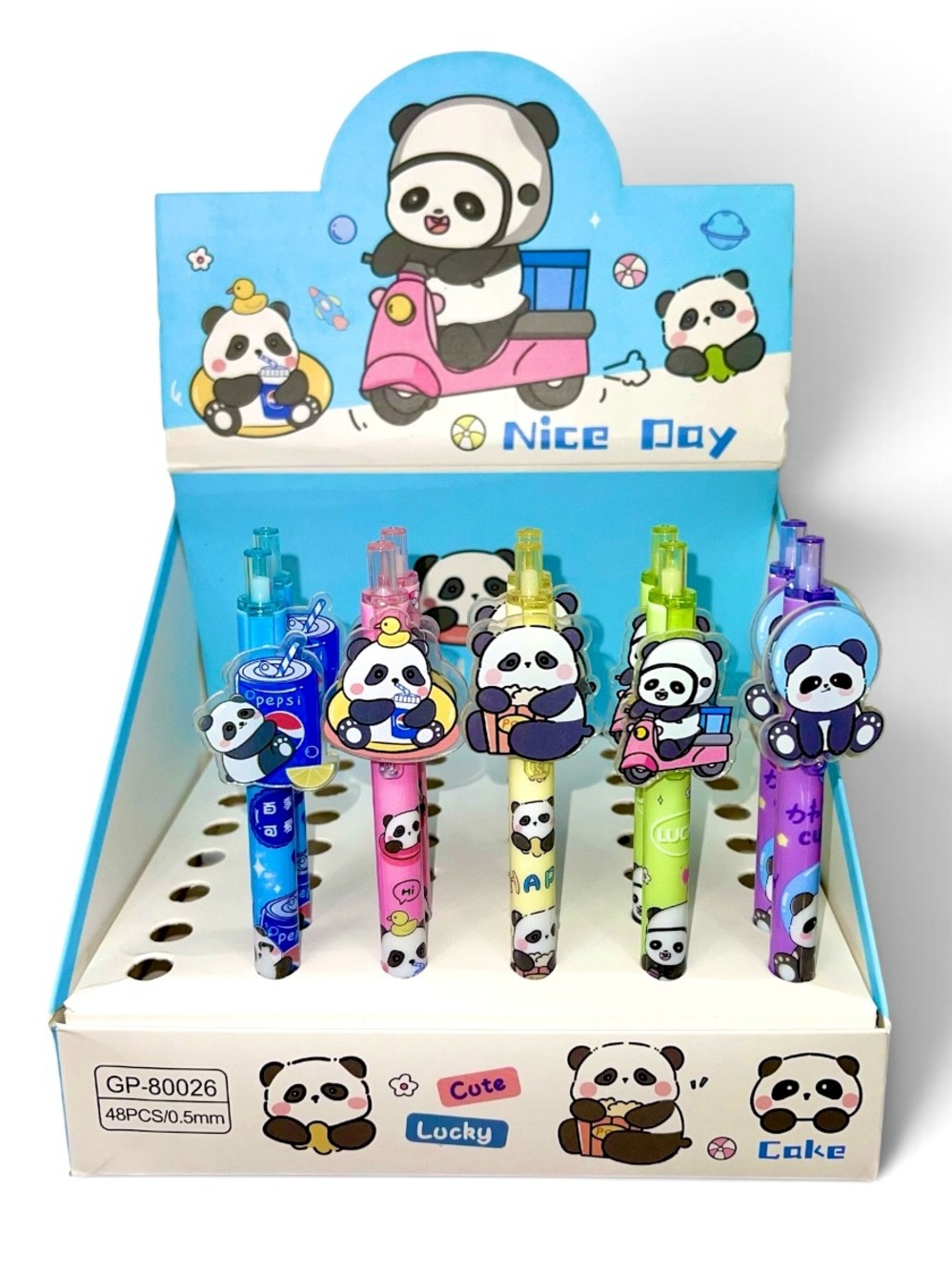 Cute Panda Multi-Color Retractable Gel Pens